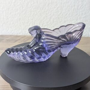 Fenton Art Glass Cat Motif Slipper